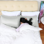 uxcell 2 Pack Silk Satin Pillowcase for Hair and Skin, Cool, Silky, Soft Breathable Pillow Cases King Size 20x36 Inch Sateen Pillowcase Light Gray with Envelope Closure