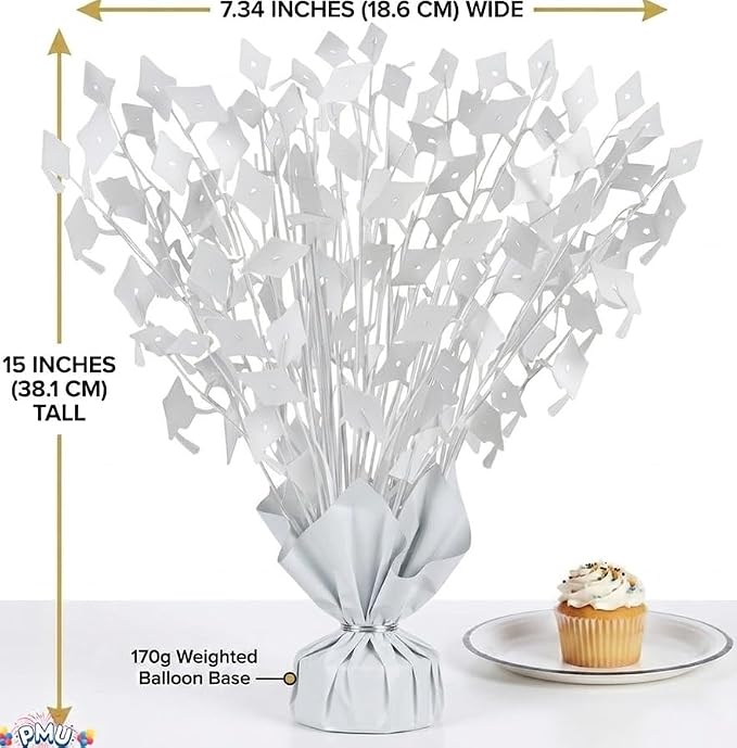 PMU White Graduation Balloon Weights, Graduation Centerpieces - Image 2