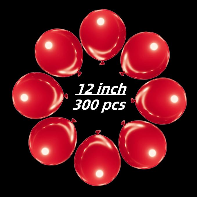 300 Pack Red Balloons 12 inch Red Latex Party Balloon Bulk - Image 2