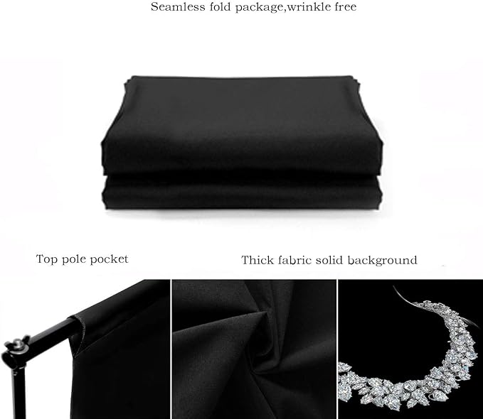 Black Backdrop for Photography Durable Fabric Background Photo Backdrop Video - Image 5