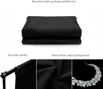 Black Backdrop for Photography Durable Fabric Background Photo Backdrop Video - Image 5