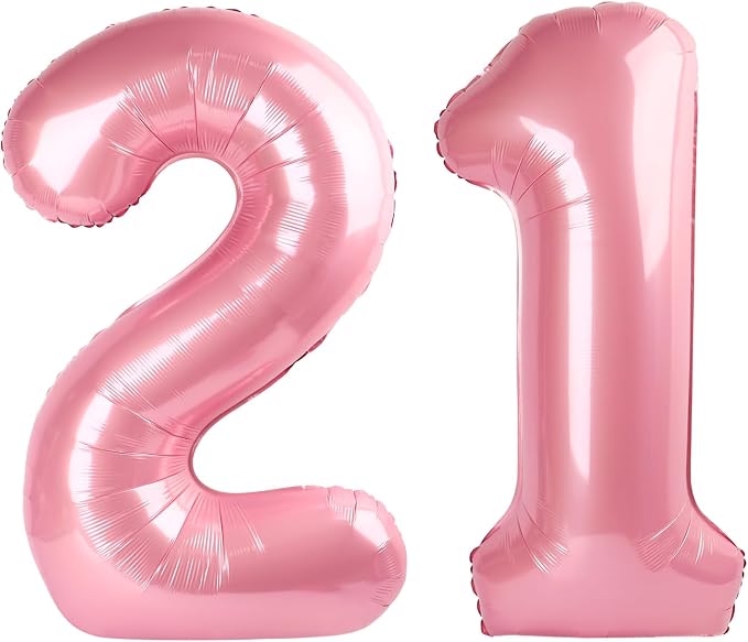 Number Balloons 21 Balloon 40 inch Pearl Pink by Enyeopd
