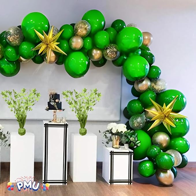 PMU Bursting Star Metallic Foil Spray Centerpiece- Lime Green Balloon Weights - Image 2