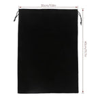 Segbeauty Large Hair Dryer and Garment Organizer Bag - Velvet Drawstring Pouch with Satin Liner, 11.8x15.7 inch, Black, for Diffuser, Straighteners, Clothes