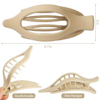 Flat Hair Clip 6 pcs Lay Down Claw Clips Hair Accessories for Women -Brown