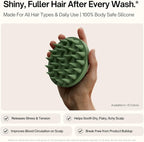 SXNSE - Revive Silicone Scalp Massager, Arctic - Manual Hair & Scalp Scrubber for Dandruff, Buildup, Itch, & Hair Growth - Soft Exfoliating Silicone Bristles for Wet & Dry Hair, Flake-Free Finish