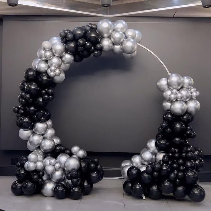 Black and Silver Balloons Arch Kit - Image 8
