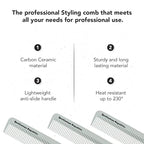 Gentlemen Republic Styling Comb Men 1 Pc (I0110208) – Made with Carbon Ceramic Material, Lightweight Anti-Slide, Heat Resistant Up to 230°C / 450°F for Professionals & Stylist