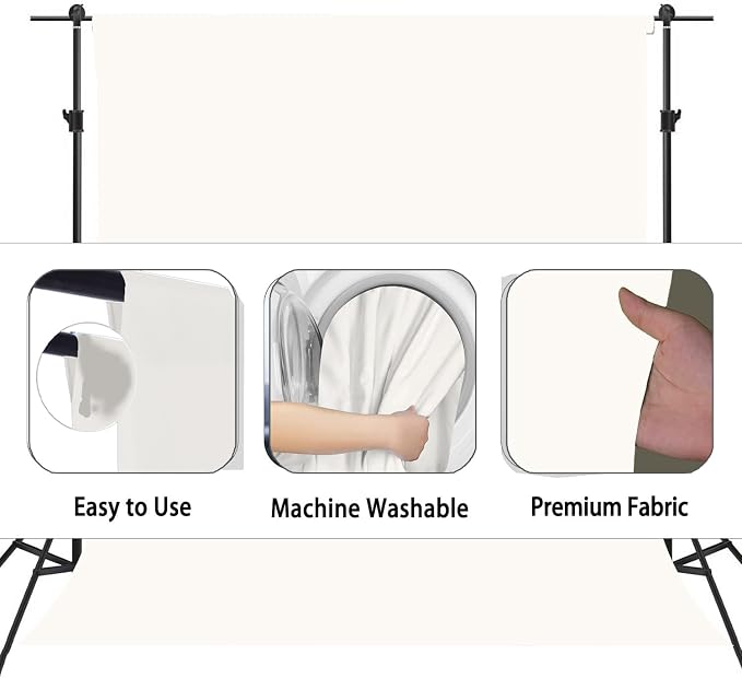 Ivory Photography Backdrop for Photoshoot, Fabric 10x10ft | Versatile Studio - Image 6