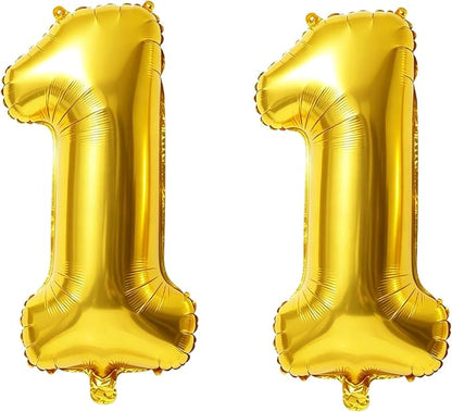 40 Inch Number 11 Balloons for 11th Birthday Party Decorations, 0-100 Gold by FOBELEC