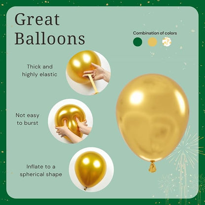 BAUANOOY Green and Gold Balloons - Image 3