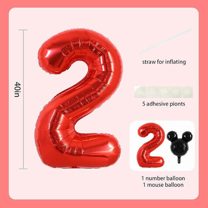 40 Inch Red Foil Number 2 Balloon - Image 2