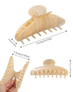 HAIMEIKANG Large Acetate 4 Inch Hair Claw Clip for Women - French Style Hair Claws for Thick Hair with Non-Slip Teeth, Hair Accessories for Updos, Buns & Ponytails