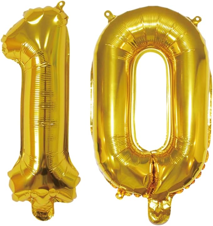 Number 10 Balloon Foil Mylar Balloons by YPSelected