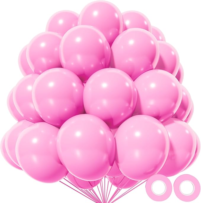 Pink Balloon 110pcs, 12 Inch Thickened Latex Party Balloons Helium Bright Color by Kawkalsh