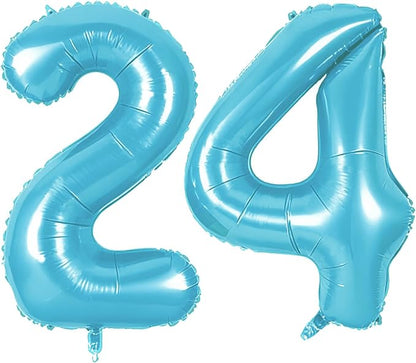 Number 24 Balloons for 24th Birthday Party Decorations, 0-100 Large No.24 by Joycard