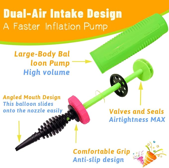 Balloon Pump Handheld Two-Way Dual Action, Double-Way Air Intake Portable - Image 2