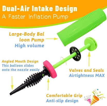 Balloon Pump Handheld Two-Way Dual Action, Double-Way Air Intake Portable - Image 2