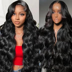 13x6 Body Wave Lace Front Wigs Human Hair Pre Plucked 200 Density HD Transparent Lace Frontal Wigs Human Hair for Women 9A Glueless Wigs Human Hair with Baby Hair 20Inch