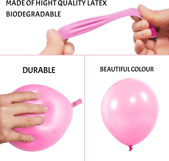 Pink Balloons 110Pcs, 5 Inch Small Pink Latex Party Balloons, Mini Thick Pink - Image 3