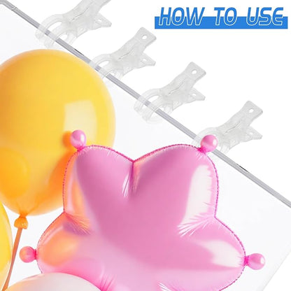 20 Pack Large Clear Balloon Arch Clips Plastic Transparent Backdrop Spring - Image 3