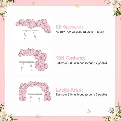 Light Pink Balloon Arch Kit, Baby Pink White Balloon Garland Kit | 126Pcs - Image 9