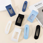 Velscrun Flat Hair Clips for Women Girls, 2 Styles 8 Pcs Lay Flat Claw Clips, Strong Hold French Duck Billed Large Side Hair Jaw Clip for All Hair Types, Fashion Trendy Hair Accessories Blue