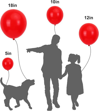 APLANET 150pcs Red Balloons Different Sizes 18 12 10 5 Inch, Valentine's Day - Image 3