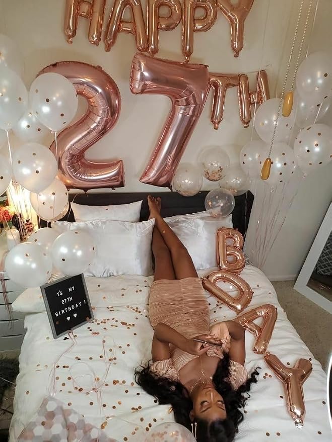 Balloons Number 40 Inch Rose Gold 27 Balloon - Image 2