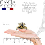 Camila Paris CP3060 French Hair Clip for Women, Handmade, Ivory Tokyo, Small, Girls Hair Claw Clips Jaw, Durable Styling Hair Accessories for Women, Strong Hold Grip, Made in France