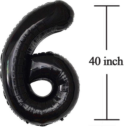 Jonhamwelbor 16 Number Balloons Black Big Giant Jumbo Big Large 16 or 61 Foil - Image 3