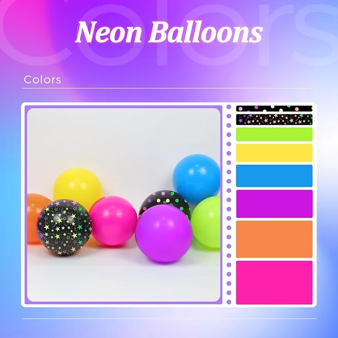60pcs Neon Balloons 12inch - Image 4
