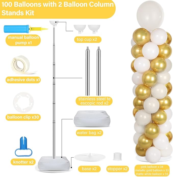 2 Sets Adjustable Balloon Column Stand Kit - Image 2