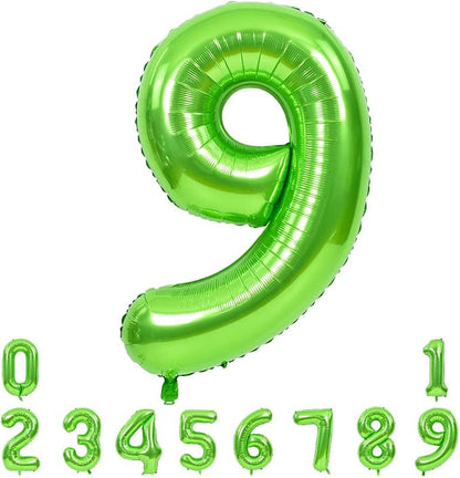 TONIFUL 40 Inch Green Number 9 Balloons Large Foil 9th Birthday Decorations | by TONIFUL