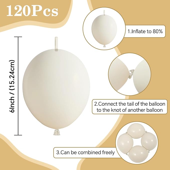 Sand White Link Balloons - Image 2