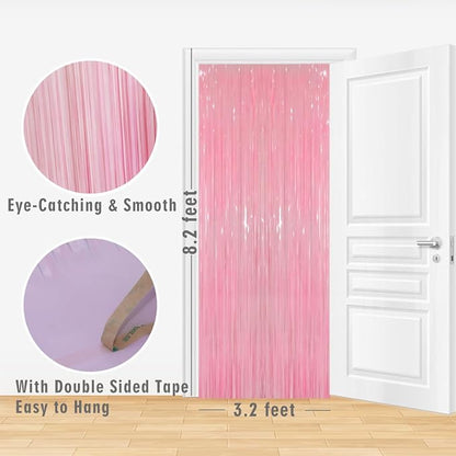 GOER 3.2 ft x 8.2 ft Foil Fringe Curtains Party Photo Backdrop Party Streamers - Image 2