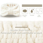 Hicarer 3 Pieces Towel Headbands for Women Makeup Spa Headband for Washing Face Shower (Beige)