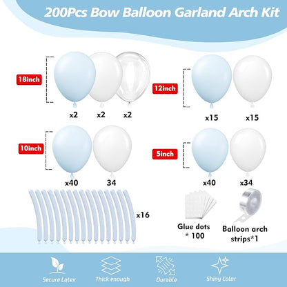 200Pcs Blue and White Balloon Garland Arch Kit - Image 2
