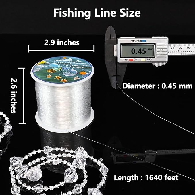 LUSTEMBER Fishing Wire, 1640 ft Clear Fishing Line, Strong Invisible String - Image 2