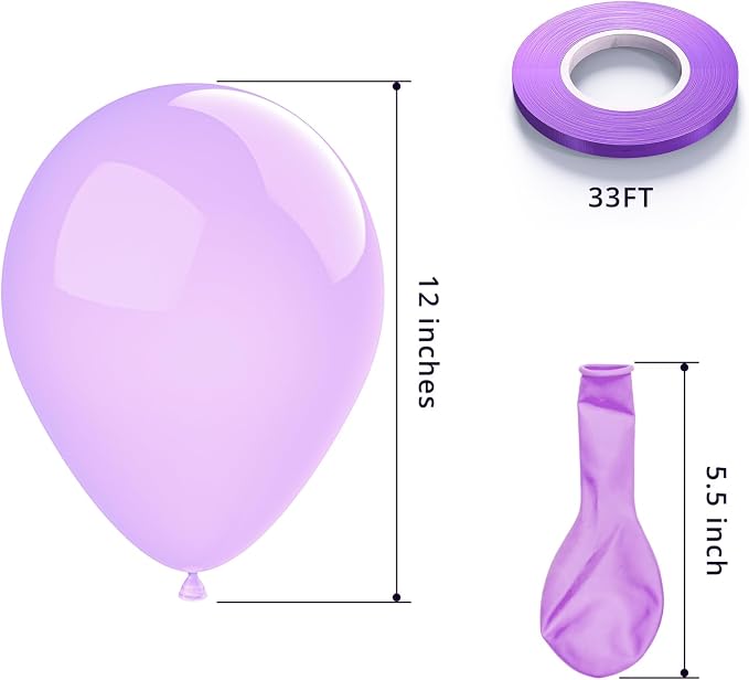 KBZVNAF Pastel Purple Latex Party Balloons 50 Pack 12 inch | Lavender Helium - Image 2