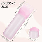 Pimoys Root Comb Applicator Bottle Oil Applicator for Hair Dye, Hair Oiling Bottle Brush with Graduated Scale (3 Pack, 6 Ounce)