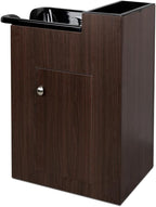 Cumberland Shampoo Bowl Cabinet in Walnut - Cabinet Only | Minerva Beauty