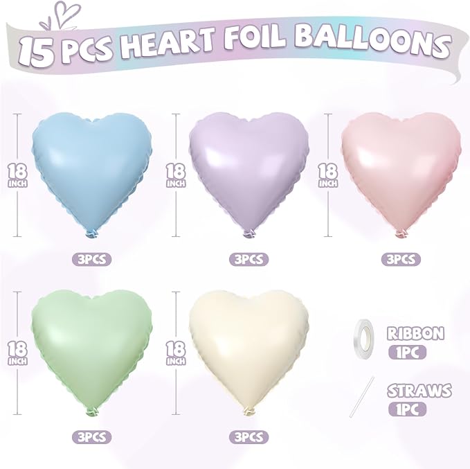 Pastel Heart Balloons - Image 2