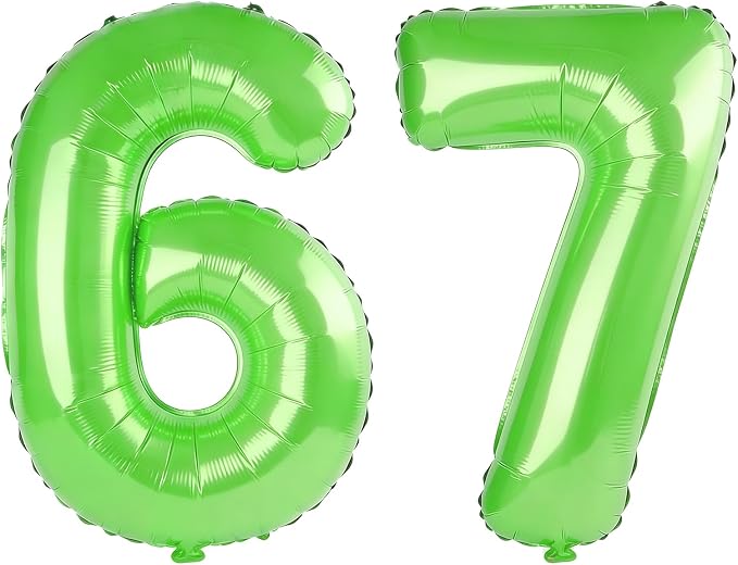 40 Inch Number 67 Balloons for 67th Birthday Party Decorations, 0-100 Fruit by FOBELEC