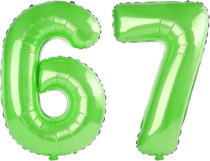40 Inch Number 67 Balloons for 67th Birthday Party Decorations, 0-100 Fruit by FOBELEC