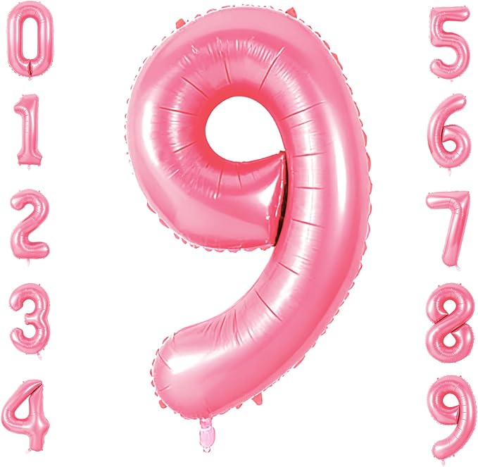 Number 9 Balloons for 9th Birthday Party Decorations, 0-100 Large No.9 Balloons by Joycard
