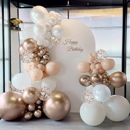 White Champagne Gold Balloon Garland Arch Kit - Image 4