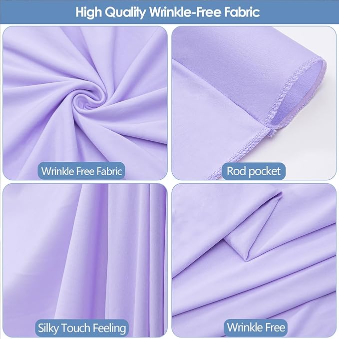 20x10ft Wrinkle Free Lavender Backdrop Curtain - Image 4