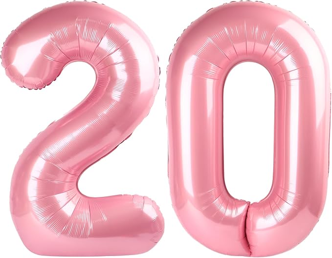 Number Balloons 20 Balloon Pearl Pink by Enyeopd