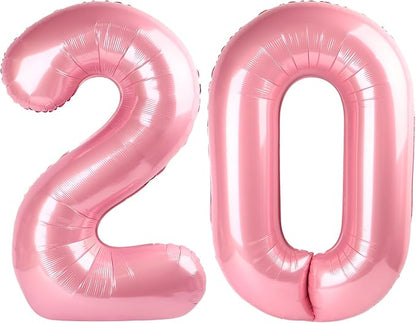 Number Balloons 20 Balloon Pearl Pink by Enyeopd